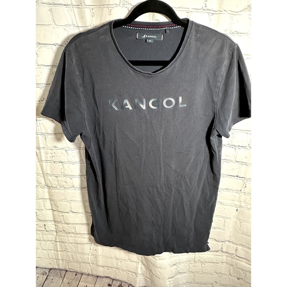 Kangol Mens Short Sleeve Graphic T-Shirt Charcoal Gray Logo KANG4348 Size M